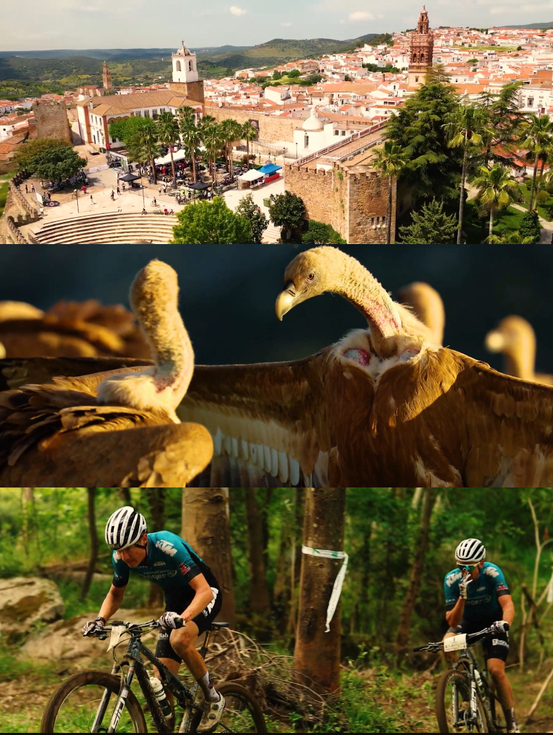 Ciclistas durante el campeonato UCI Maratón Templario 2026 en Jerez de los Caballeros documentado por fotógrafo deportivo