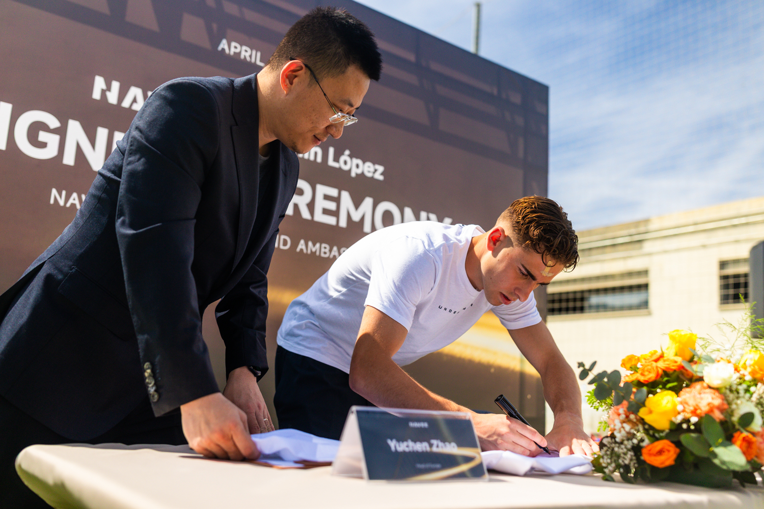 Fermín López durante evento corporativo presentado como embajador de marca documentado por fotógrafo deportivo en Barcelona