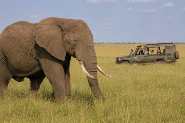 African elephant photographed during a wildlife and safari lodge production in Masai Mara, Kenya. Wildlife photographer and filmmaker documenting nature and tourism experiences for Enkopiro Masai Mara Camp.